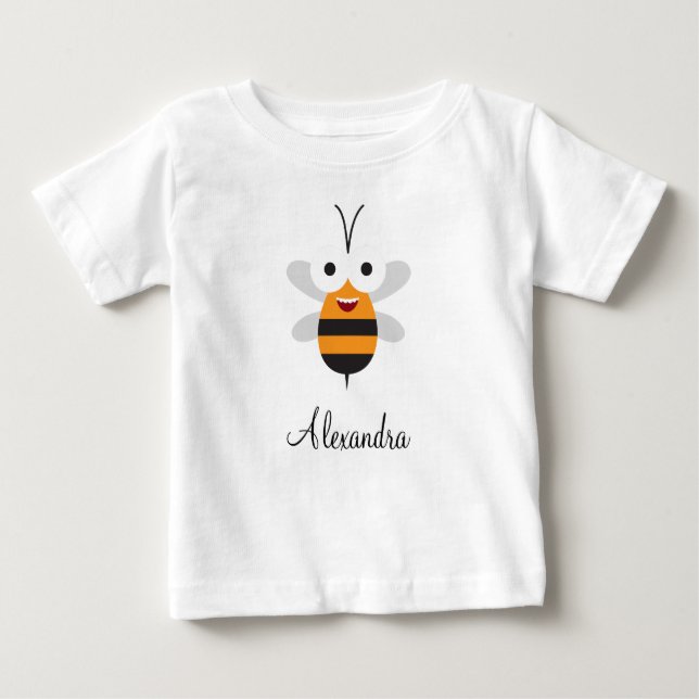 Cartoon Niedlich Funny Honey Bee Girl Baby T-shirt (Vorderseite)