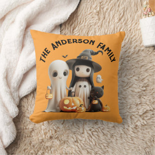 Cartoon Niedlich Hexenmeister Ghost Pumpkins Famil Kissen