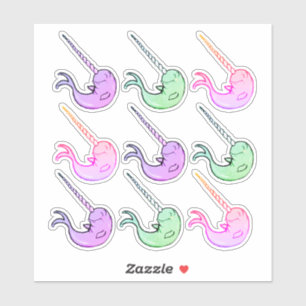 Cartoon Niedlich Kawaii Narwhal Aufkleber