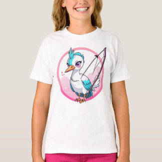 Cartoon Niedlich White Swan T-Shirt