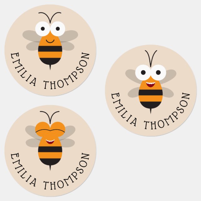 Cartoon Niedliche Funny Honey Bee Multipurpose Lab Etiketten (Gruppe)