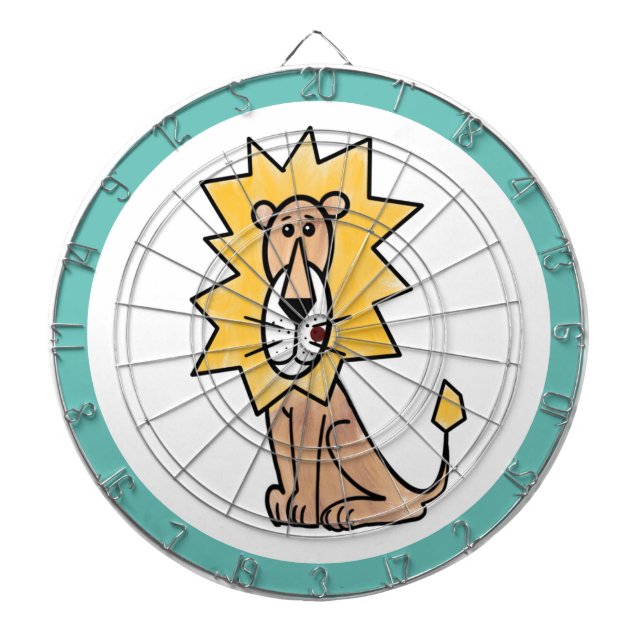 Cartoon niedlichen Löwen Kinder Retro Safari Dschu Dartscheibe (vorne)