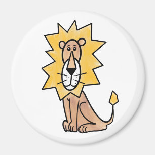 Cartoon niedlichen Löwen Kinder Retro Safari Dschu Magnet