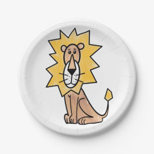 Cartoon niedlichen Löwen Kinder Retro Safari Dschu Pappteller
