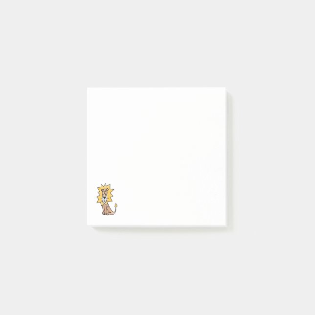 Cartoon niedlichen Löwen Kinder Retro Safari Dschu Post-it Klebezettel (Vorderseite)