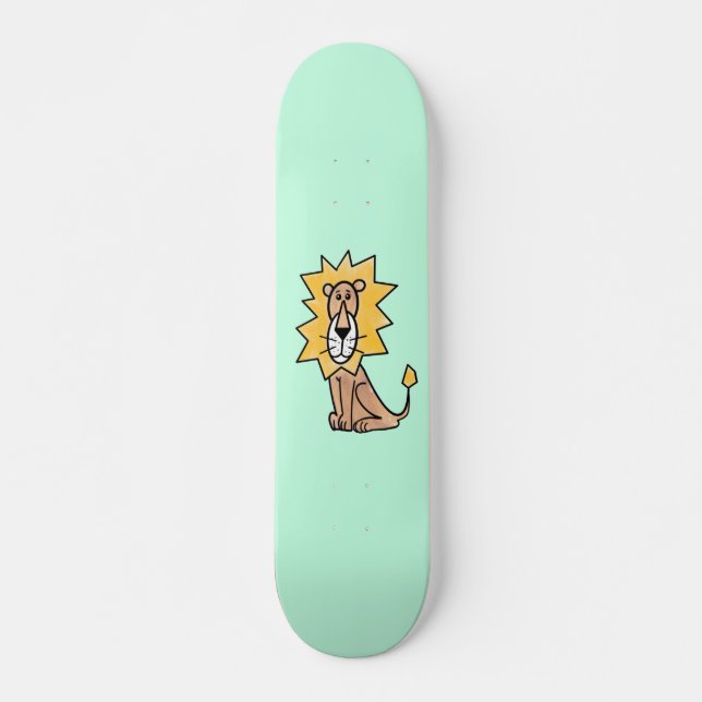 Cartoon niedlichen Löwen Kinder Retro Safari Dschu Skateboard (Vorne)