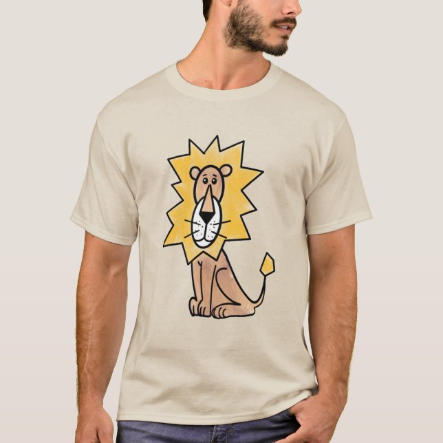 Cartoon niedlichen Löwen Kinder Retro Safari Dschu T-Shirt (Vorderseite)