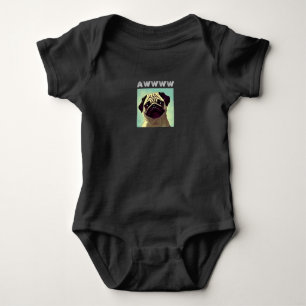 Cartoon Niedlicher Mops je Niedlicher Welpenspass  Baby Strampler