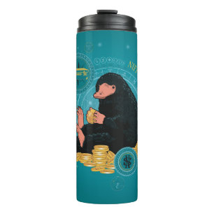 Cartoon NIFFLER™ mit Goldmünzen Thermosbecher