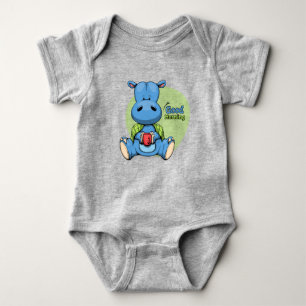 Cartoon Nilpferd Baby Strampler