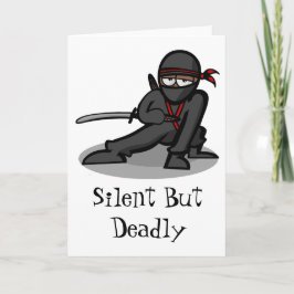 Cartoon Ninja Krieger "still aber tot " Feiertagskarte