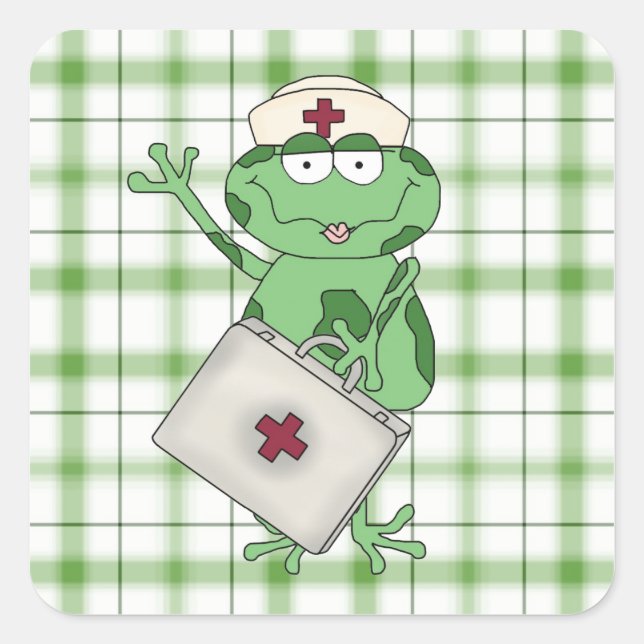 Cartoon Nurse Animal Frosch Sticker (Vorderseite)
