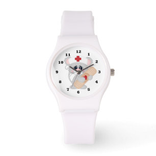 Cartoon Nurse Sportgelenkuhr Armbanduhr