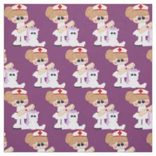 Cartoon Nurse und Unicorn Pima Baumwollgewebe Stoff