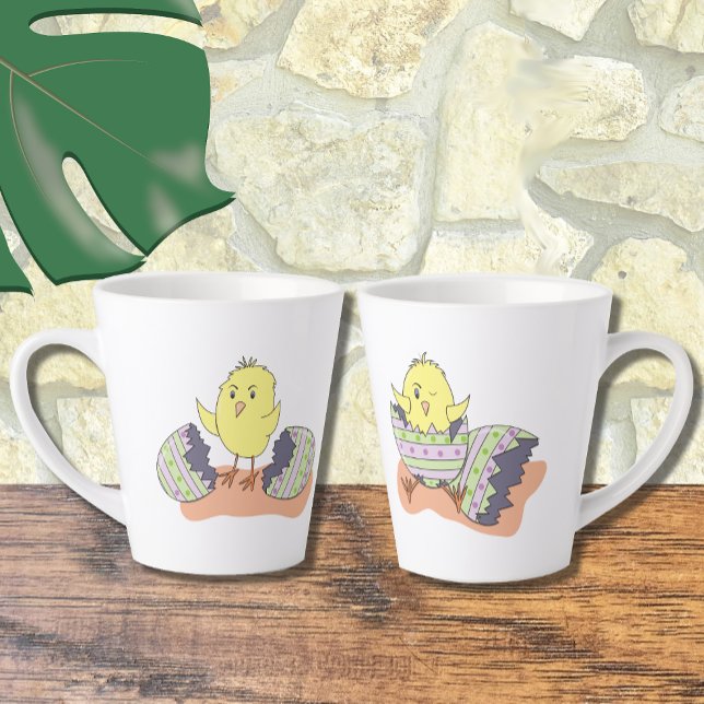 Cartoon Oaster Chick Latte Tasse (Von Creator hochgeladen)