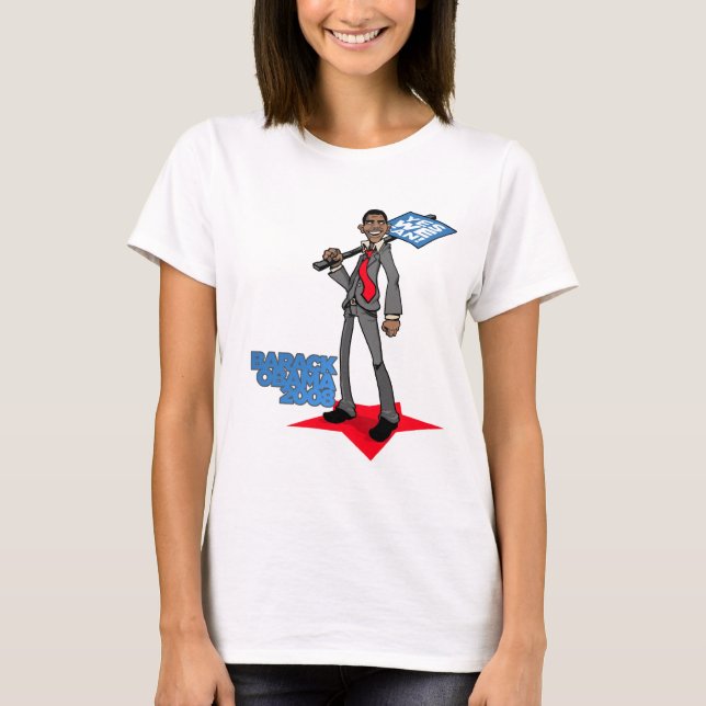 Cartoon Obama T-Shirt (Vorderseite)