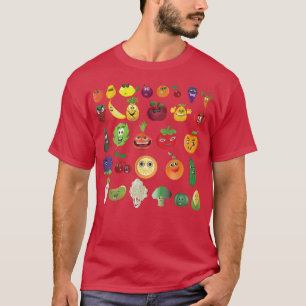 Cartoon Obst und Gemüse Veganes Gemüse T-Shirt