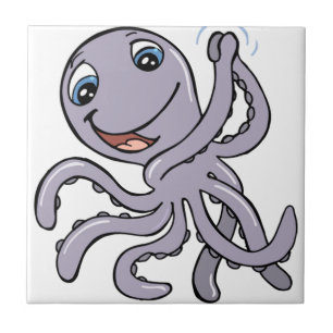 Cartoon Octopus Fliese