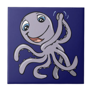Cartoon Octopus Fliese