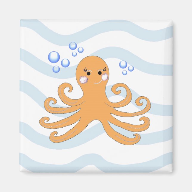 Cartoon Octopus Magnet (Vorne)