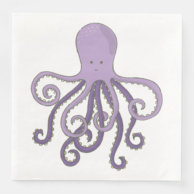 Cartoon Octopus Serviette (Vorderseite)