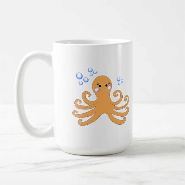 Cartoon Octopus Tasse (Links)
