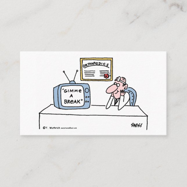 Cartoon- oder Terminkarte des Orthopädisten Visitenkarte (Vorderseite)