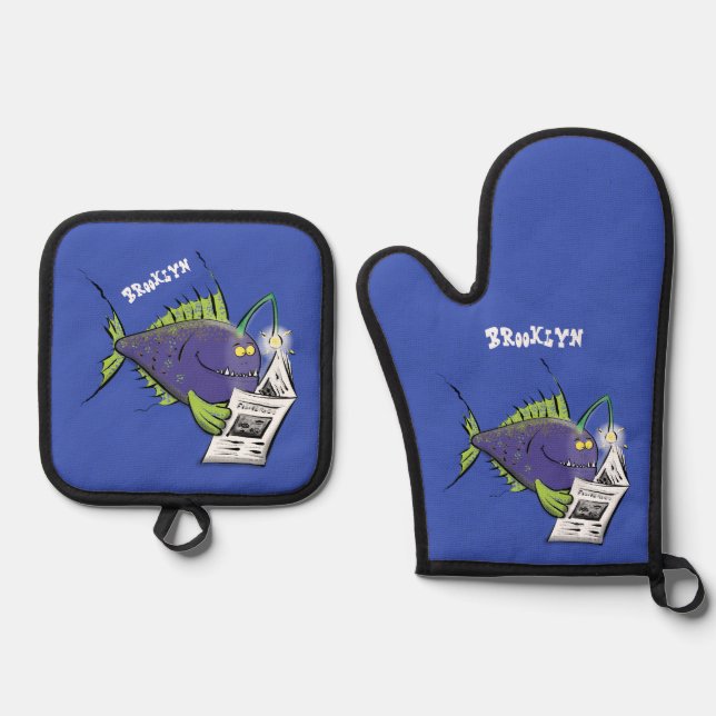 Cartoon Ofenhandschuh & Topflappen-Set (Vorderseite)