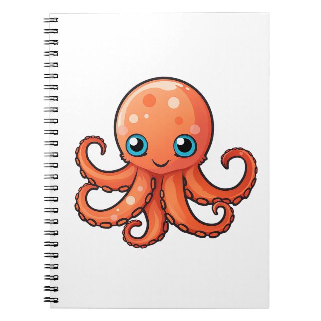 Cartoon-Oktopus-Abbildung Notizblock (Vorderseite)