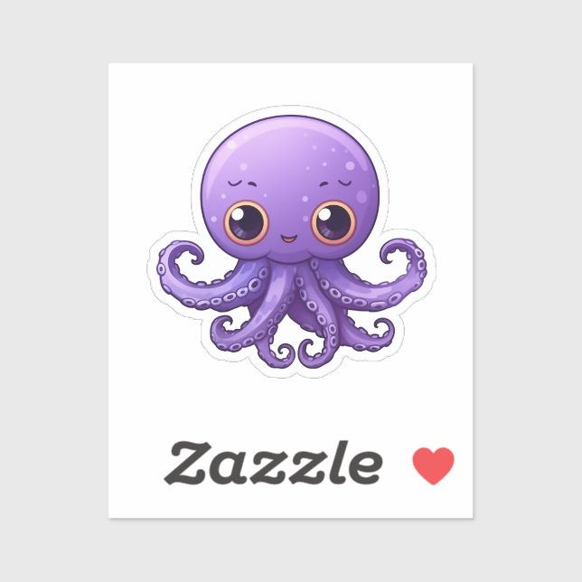 Cartoon-Oktopus Aufkleber (Blatt)