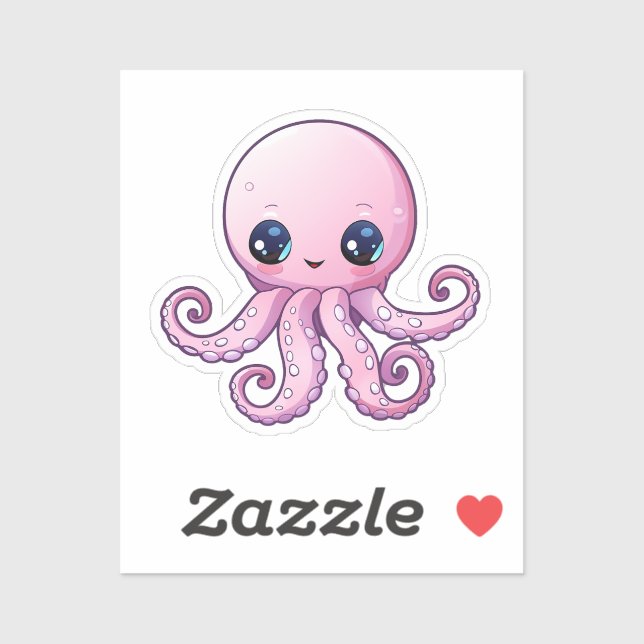 Cartoon-Oktopus Aufkleber (Blatt)