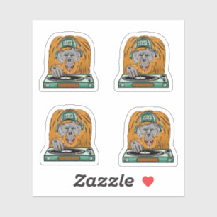 Cartoon Orangutan dj Aufkleber