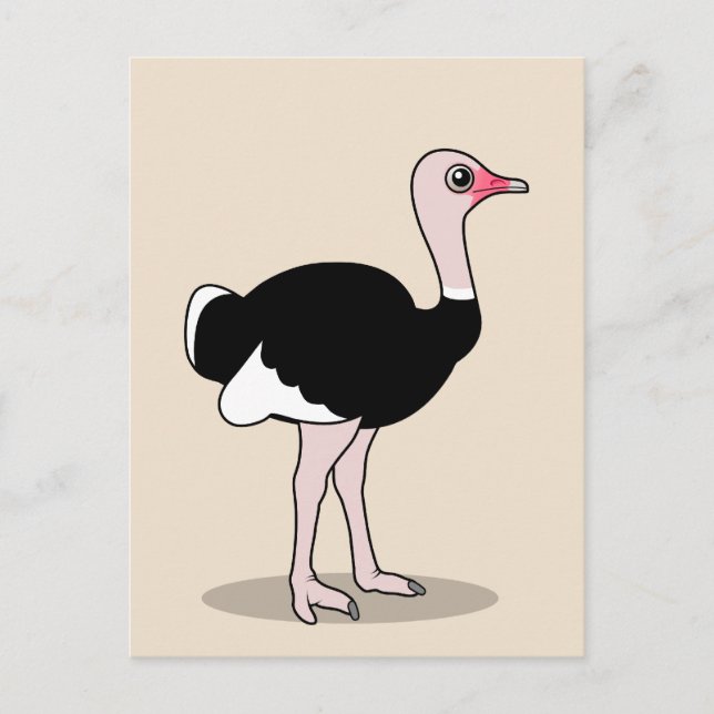 Cartoon Ostrich Postkarte (Vorderseite)