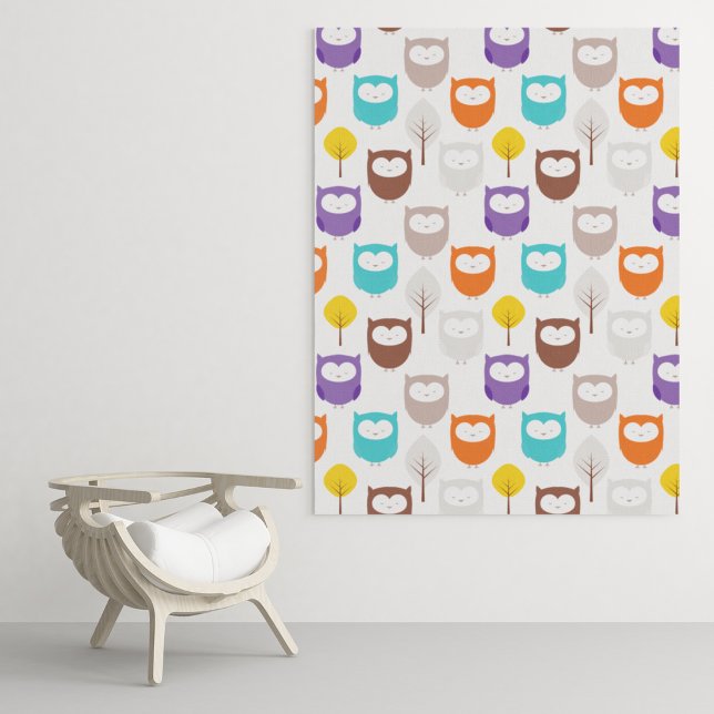 Cartoon Owls Wandteppich (Von Creator hochgeladen)