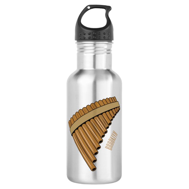 Cartoon Pan Flam / PanPipes Edelstahlflasche (Vorderseite)