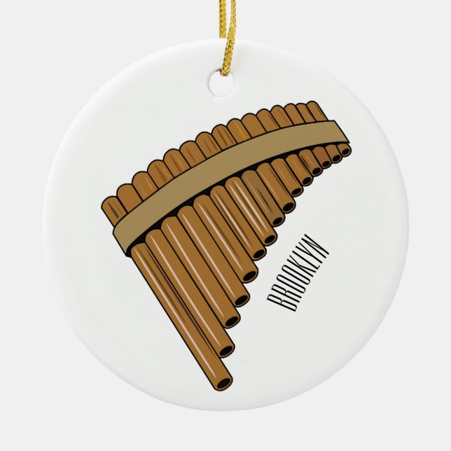 Cartoon Pan Flam / PanPipes Keramik Ornament (Vorne)