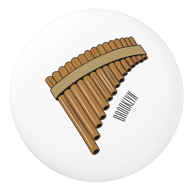 Cartoon Pan Flam / PanPipes Keramikknauf (Vorderseite)