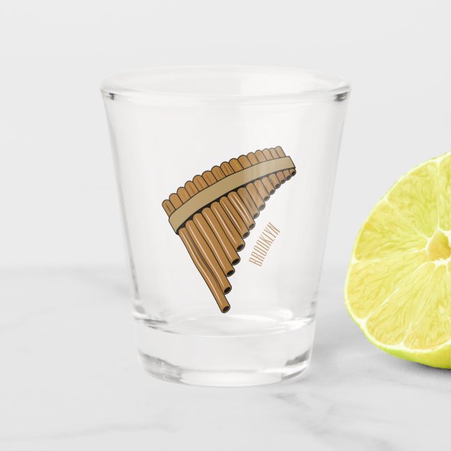 Cartoon Pan Flam / PanPipes Schnapsglas (Vorderseite)