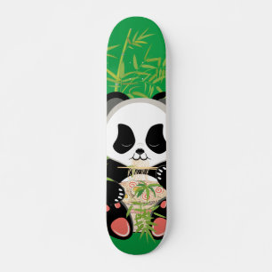 Cartoon Panda Bären essen Räuber Skateboard