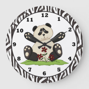 Cartoon-Panda-Bärnuhr Große Wanduhr