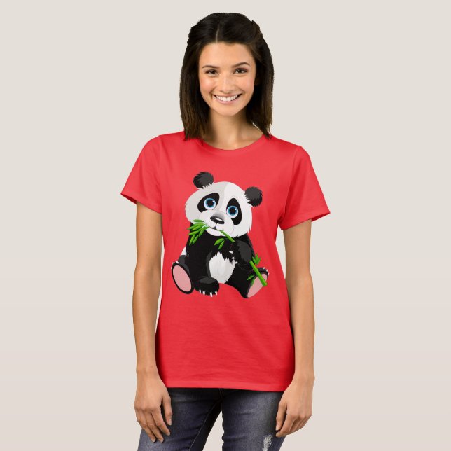 Cartoon Panda Bear T-Shirt (Vorne ganz)