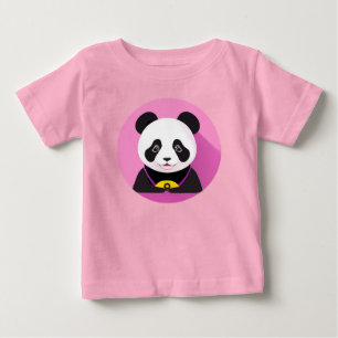 Cartoon Panda - farbenfrohe Illustration Baby T-shirt