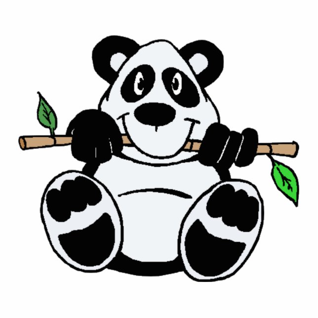 Cartoon-Panda Freistehende Fotoskulptur (Vorne)