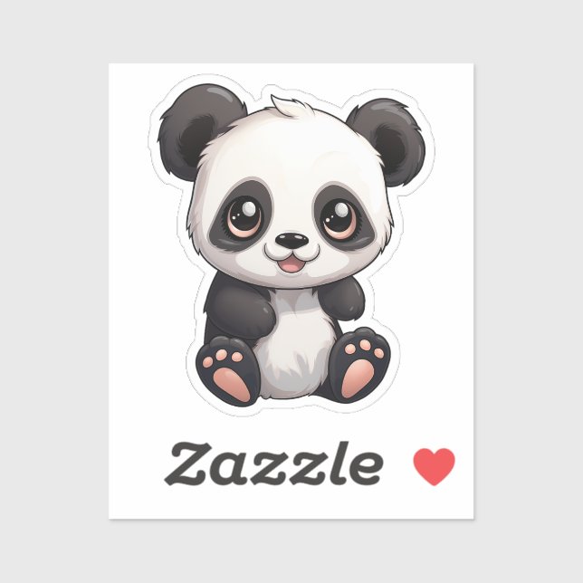 Cartoon Panda Illustration Aufkleber (Blatt)