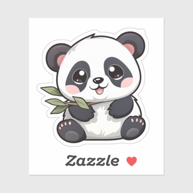 Cartoon Panda Illustration Aufkleber (Blatt)