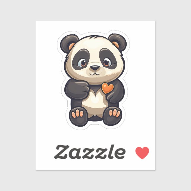 Cartoon Panda Illustration Aufkleber (Blatt)