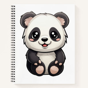 Cartoon Panda Illustration Notizbuch