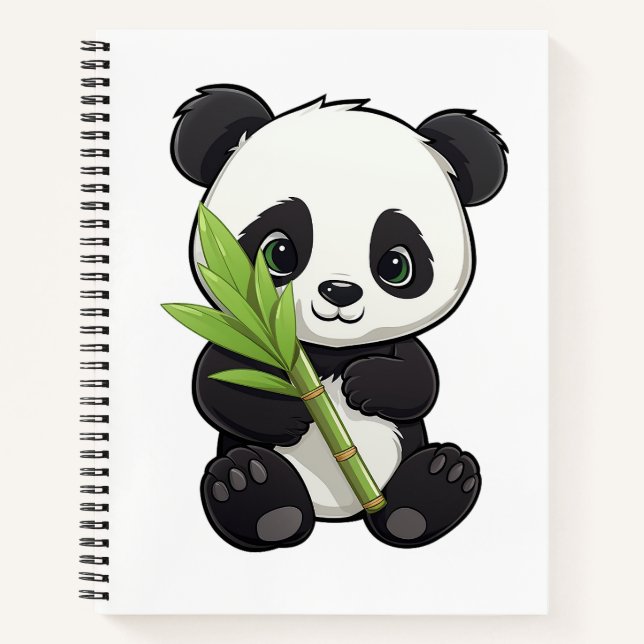 Cartoon Panda Illustration Notizbuch (Vorderseite)