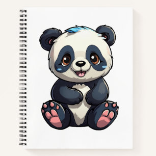 Cartoon Panda Illustration Notizbuch