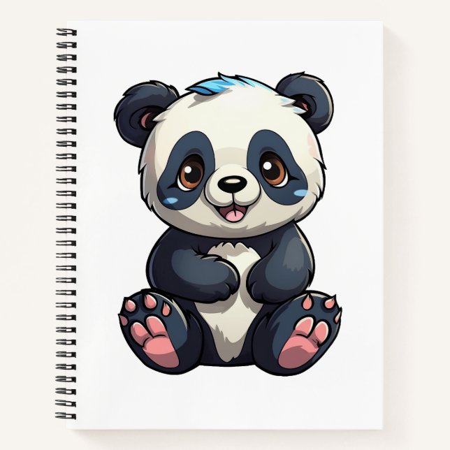Cartoon Panda Illustration Notizbuch (Vorderseite)